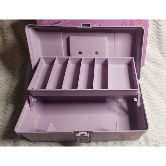 RareNIB Vintage 80s CABOODLES MakeUpCosmeticStorage PURPLE w/Tray &Orig BOX Vhtf - Picture 7 of 12